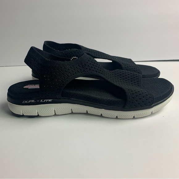 Skechers Black Dual-Lite Memory Foam Comfort Sandals - Picture 1 of 5